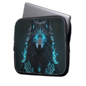 Keltischer blauer Wolf Laptopschutzhülle (Vorderseite Links)