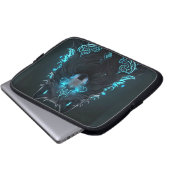 Keltischer blauer Wolf Laptopschutzhülle (Vorne Knopf)
