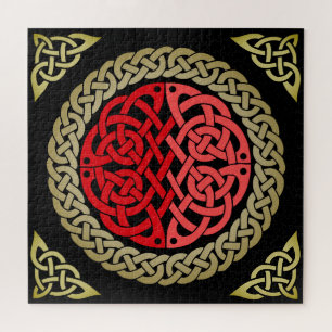 Keltischer/Blickkreis, geflochten Knoten Rot und N Puzzle