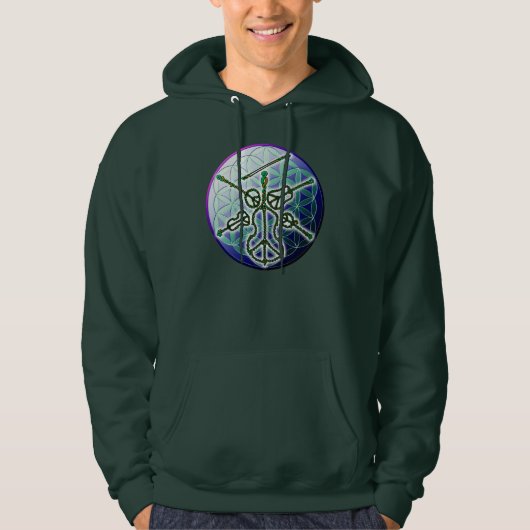 Keltischer Bluegrass-Friedenskreis-Kapuzenpulli Hoodie (Vorderseite)
