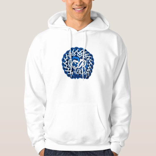 Keltischer Büffel/Bison, blau Hoodie (Vorderseite)