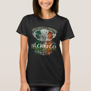 Keltischer Claddagh Slainte Grunge Irisch Flagge S T-Shirt