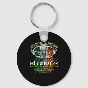 Keltischer Claddagh Slainte Nge Irisch Flagge St. Schlüsselanhänger