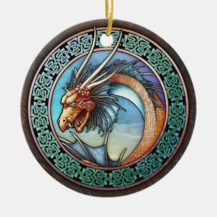 Keltischer Drache-Anhänger/Verzierung Keramik Ornament