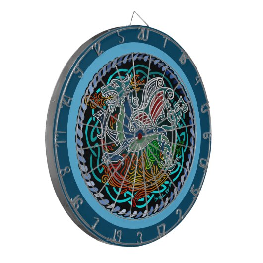 Keltischer Drache Dartscheibe (Vorderseite Links)