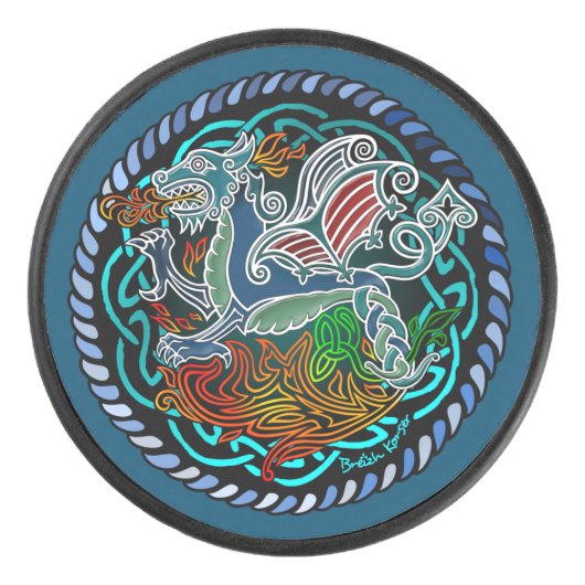 Keltischer Drache Eishockey Puck (Vorderseite)