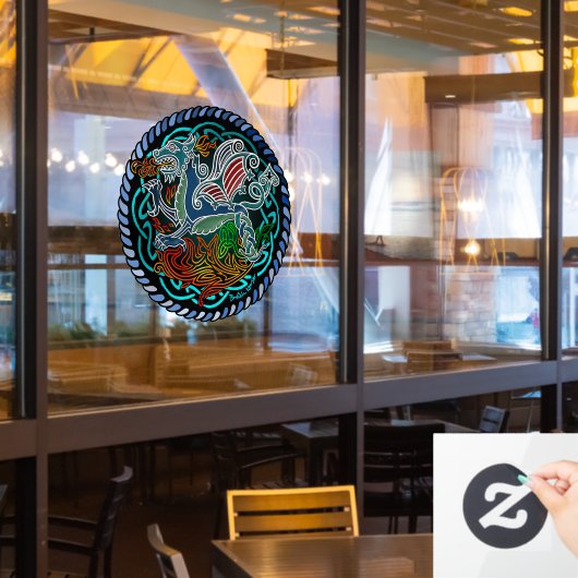 Keltischer Drache Fensteraufkleber (Restaurantfenster)