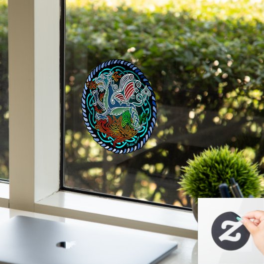 Keltischer Drache Fensteraufkleber (Büro)