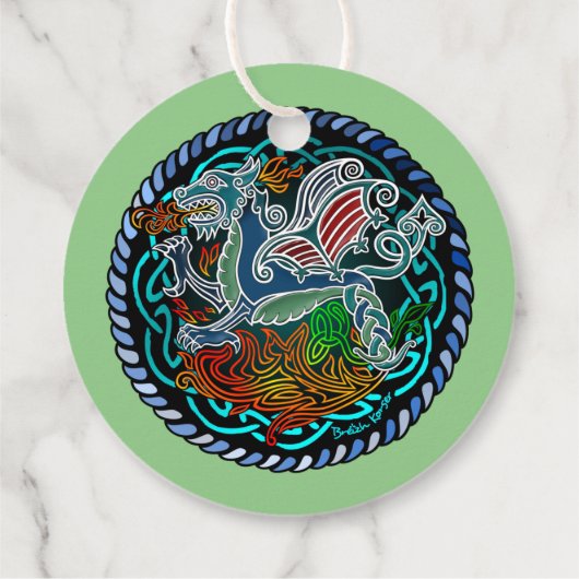 Keltischer Drache Geschenkanhänger (Rückseite)
