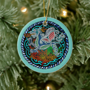 Keltischer Drache Keramik Ornament
