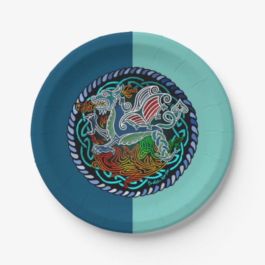 Keltischer Drache Pappteller (Vorderseite)