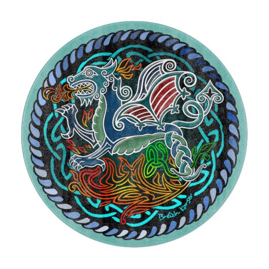 Keltischer Drache Schneidebrett (Vorderseite)