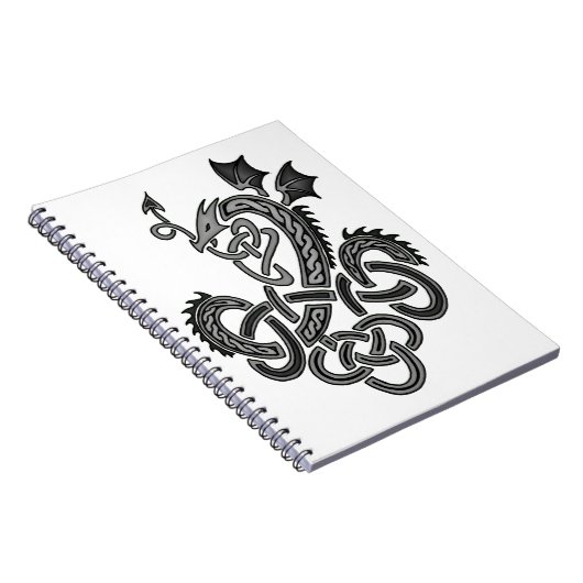 Keltischer Drache - Silber Notizblock (Rechte Seite)