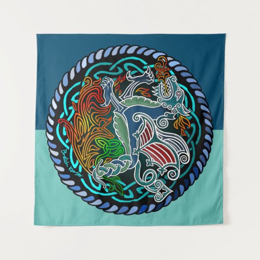 Keltischer Drache Wandteppich (Vorderseite (Horizontal))