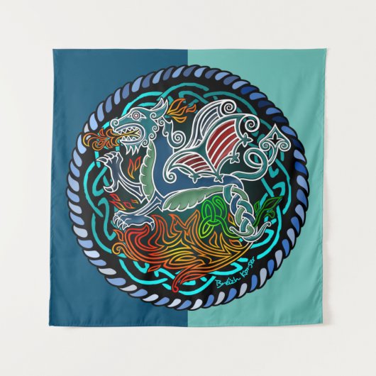 Keltischer Drache Wandteppich (Vorderseite)