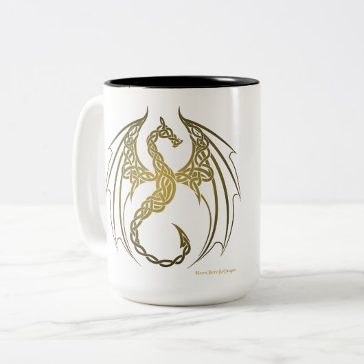 Keltischer Drache Zweifarbige Tasse (Vorderseite Links)