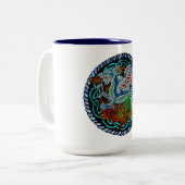 Keltischer Drache Zweifarbige Tasse (Vorderseite Links)