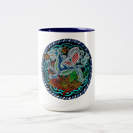 Keltischer Drache Zweifarbige Tasse (Mittel)