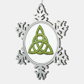 Keltischer Dreiheit Knoten oder Triquetra Schneeflocken Zinn-Ornament (Rechts)