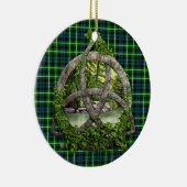 Keltischer Dreiheits-Knoten und Clan-GrahamTartan Keramik Ornament (Rechts)