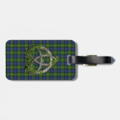 Keltischer Dreiheits-Knoten und Clan Muir Tartan Gepäckanhänger (Rückseite horizontal)