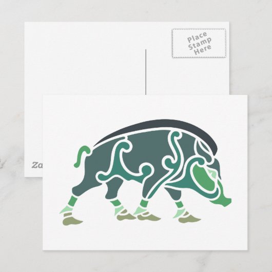 keltischer Eber celboar Postkarte (Vorne/Hinten)