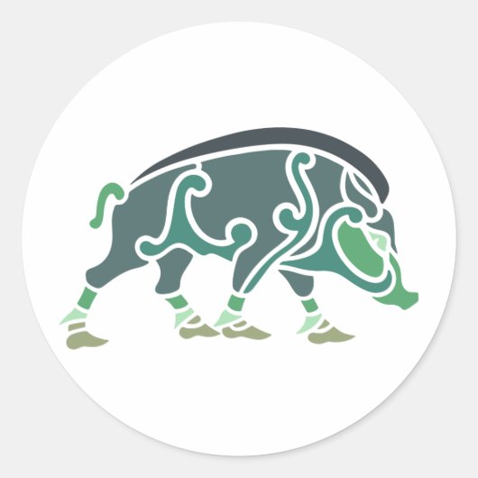 keltischer Eber celtic boar Runder Aufkleber (Vorderseite)