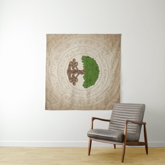 Keltischer Eichenbaum - Yggdrasil Wandteppich (Beispiel (Horizontal))