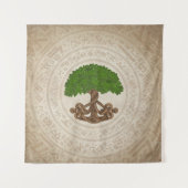 Keltischer Eichenbaum - Yggdrasil Wandteppich (Vorderseite)