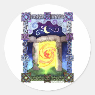 Keltischer Eingang Runder Aufkleber