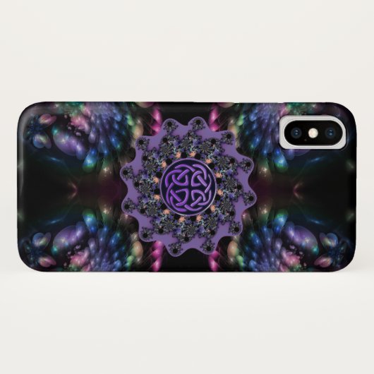 Keltischer Fraktal-Blumemandala-Kasten für iPhone Case-Mate iPhone Hülle (Rückseite (Horizontal))
