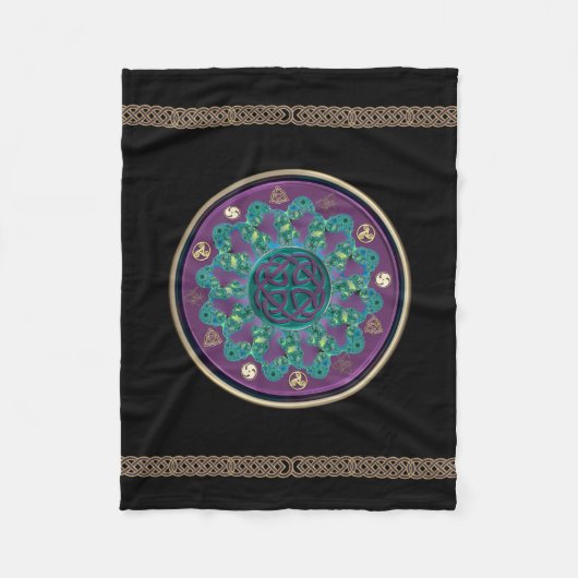Keltischer FraktalMandala Fleecedecke (Vorderseite)