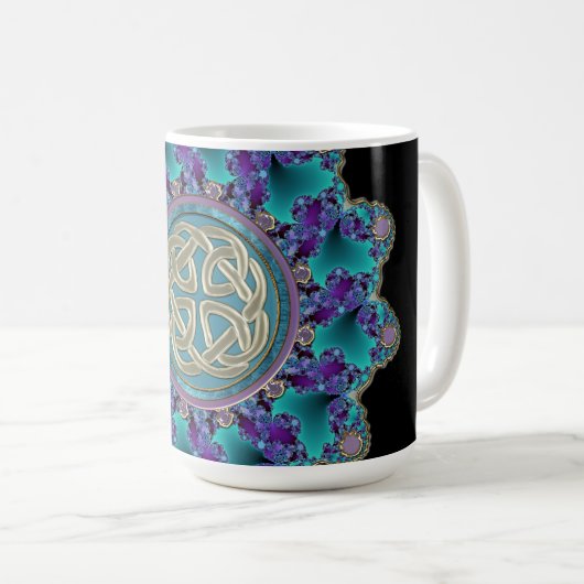 Keltischer FraktalMandala Kaffeetasse (VorderseiteRechts)
