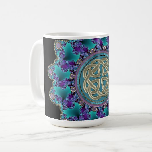 Keltischer FraktalMandala Kaffeetasse (Vorderseite Links)