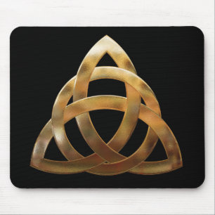 Keltischer Golddreiheits-Knoten Mousepad