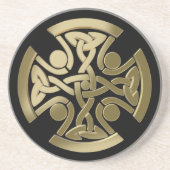 Keltischer Goldener Knoten Getränkeuntersetzer (Vorne)