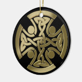Keltischer Goldener Knoten Keramik Ornament (Links)