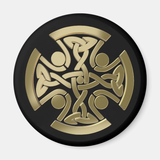 Keltischer Goldener Knoten Magnet (Vorne)