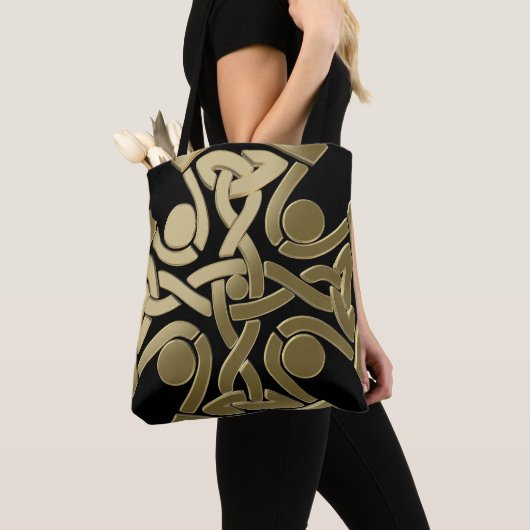Keltischer Goldener Knoten Tasche (Von Nahem)