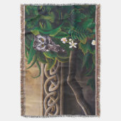 Keltischer Grüner Mann Eule Waldgeist Fantasy Decke (Vorderseite Vertikal)
