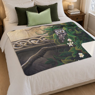Keltischer Grüner Mann Eule Waldgeist Fantasy Sherpadecke