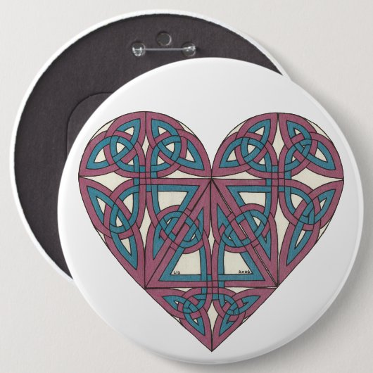 Keltischer Herzknopf Button (Vorne & Hinten)
