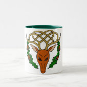 Keltischer Hirsch Zweifarbige Tasse (Mittel)