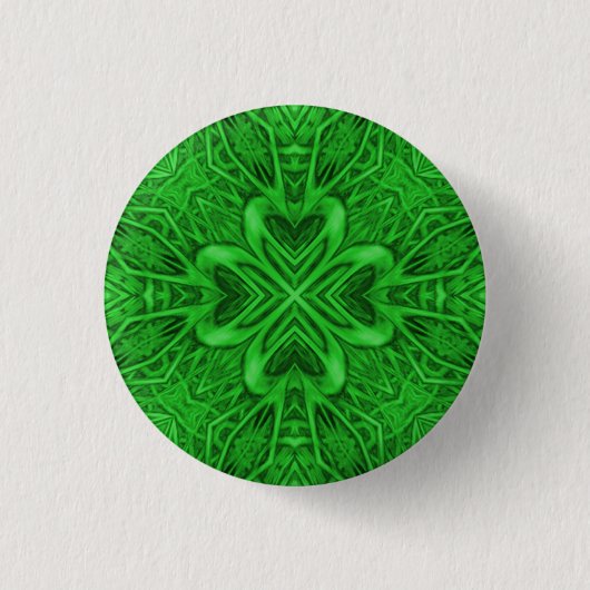 Keltischer Klee-Vintages grünes Button (Vorderseite)