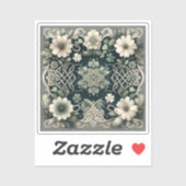 Keltischer Kleeblatt-Blumen-Charm Aufkleber (Blatt)