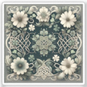 Keltischer Kleeblatt-Blumen-Charm Aufkleber (Vorderseite)