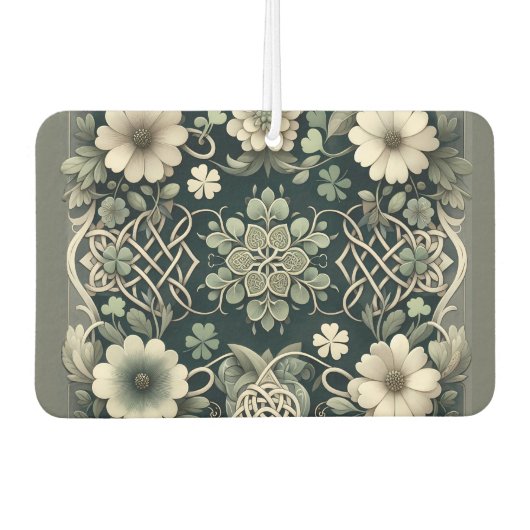 Keltischer Kleeblatt-Blumen-Charm Autolufterfrischer (Vorderseite)
