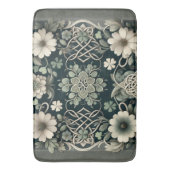Keltischer Kleeblatt-Blumen-Charm Badematte (Vorderseite Vertikal)