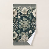 Keltischer Kleeblatt-Blumen-Charm Badhandtuch Set (Handtuch)