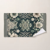 Keltischer Kleeblatt-Blumen-Charm Badhandtuch Set (Handtuch)